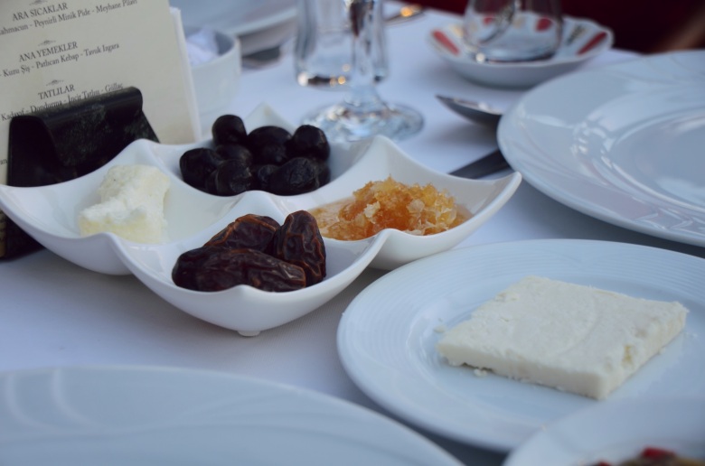 sweets and cheese on the table used to delicately break the fast